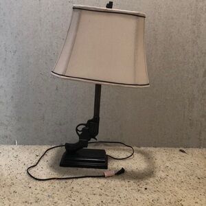 Unique Gun-Shaped Table Lamp with Cream Shade
